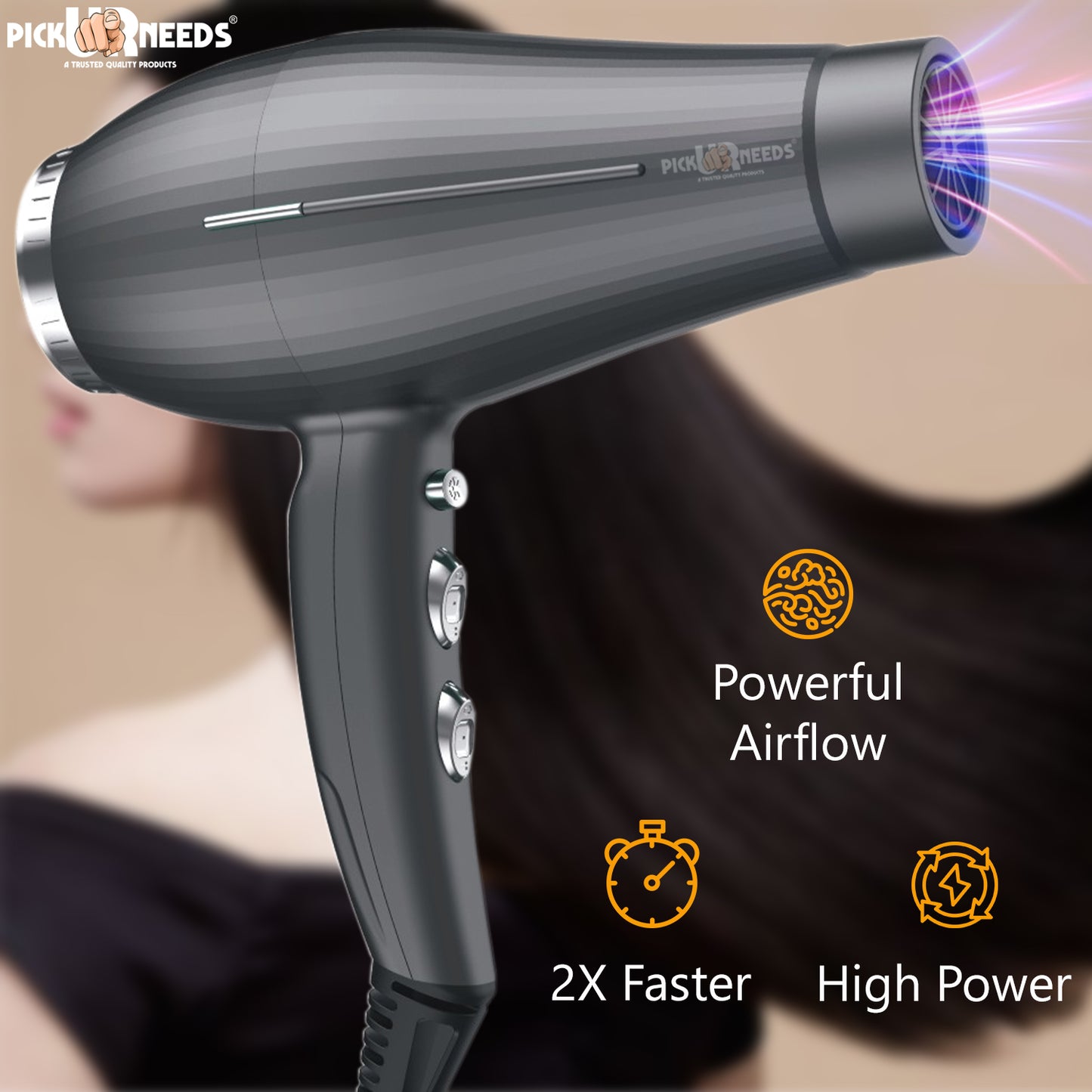 Pick Ur Needs 5000 Watt Professional Hair Dryer With Powerfull Motor 3 Temperature / 2 Speed Hair Dryer (5000 W, Green)