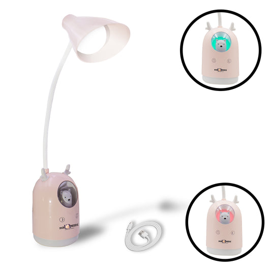 Pick Ur Needs Cute Bear Rechargeable LED Desk Lamp with Touch Switch & Flexible Gooseneck Eye-Caring 3 Lighting Mode (White/Pink)(Color As Per Availability) Study Lamp  (21 cm, Light Green)