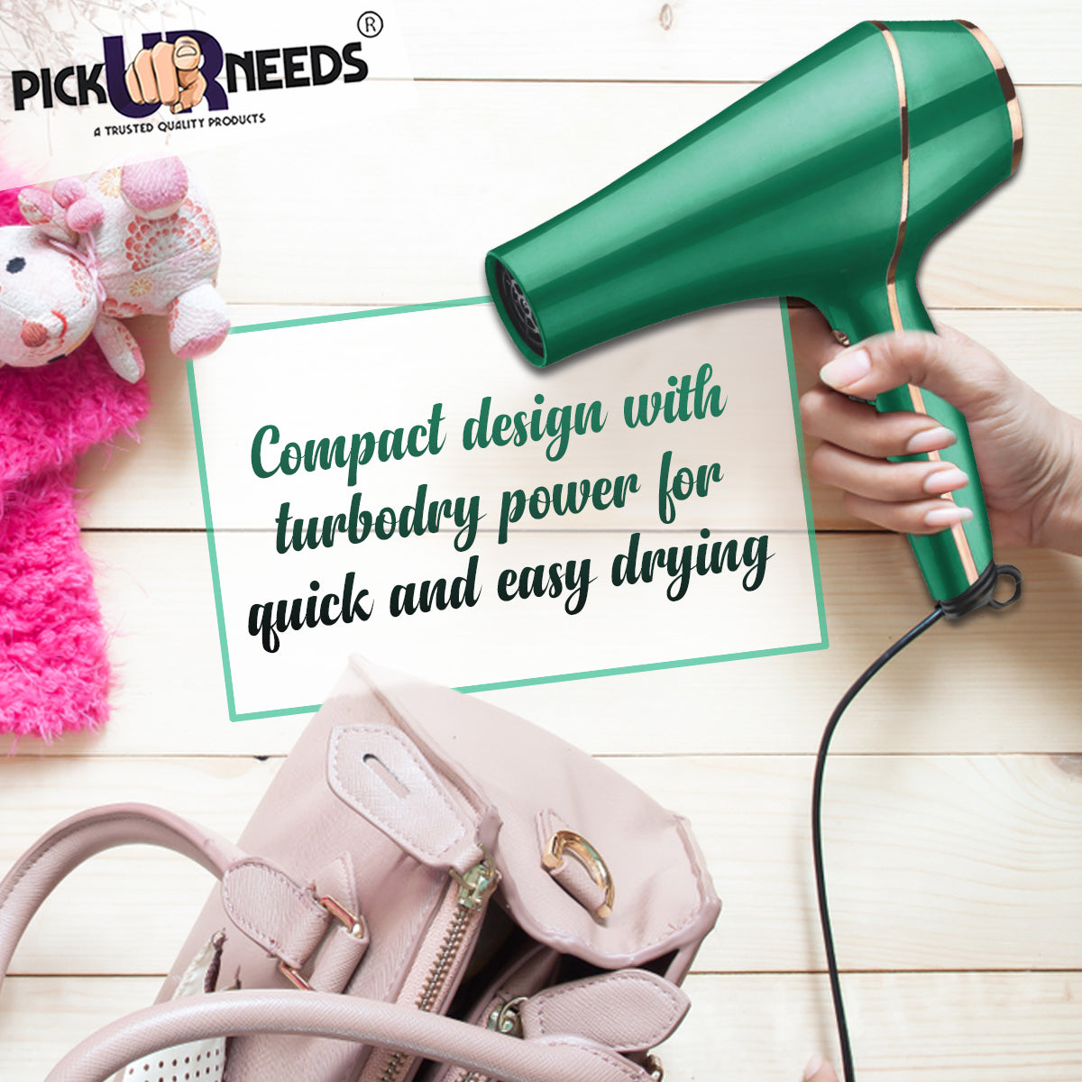 Pick Ur Needs Professional Stylish Hair Dryer With Over Heat Protection Hot And Cold Dryer Hair Dryer (5000 W, Green)