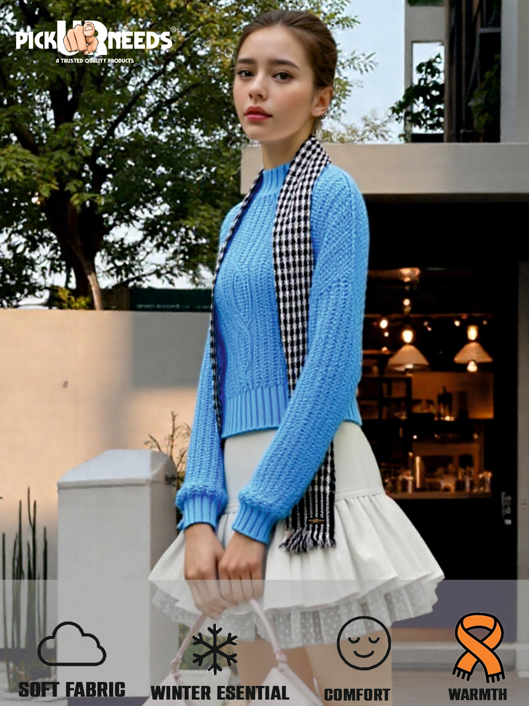 Pick Ur Needs Pure Cashmere Womens Winter Stylish Muffler Warm, Soft and Trendy Scarves for Cold W