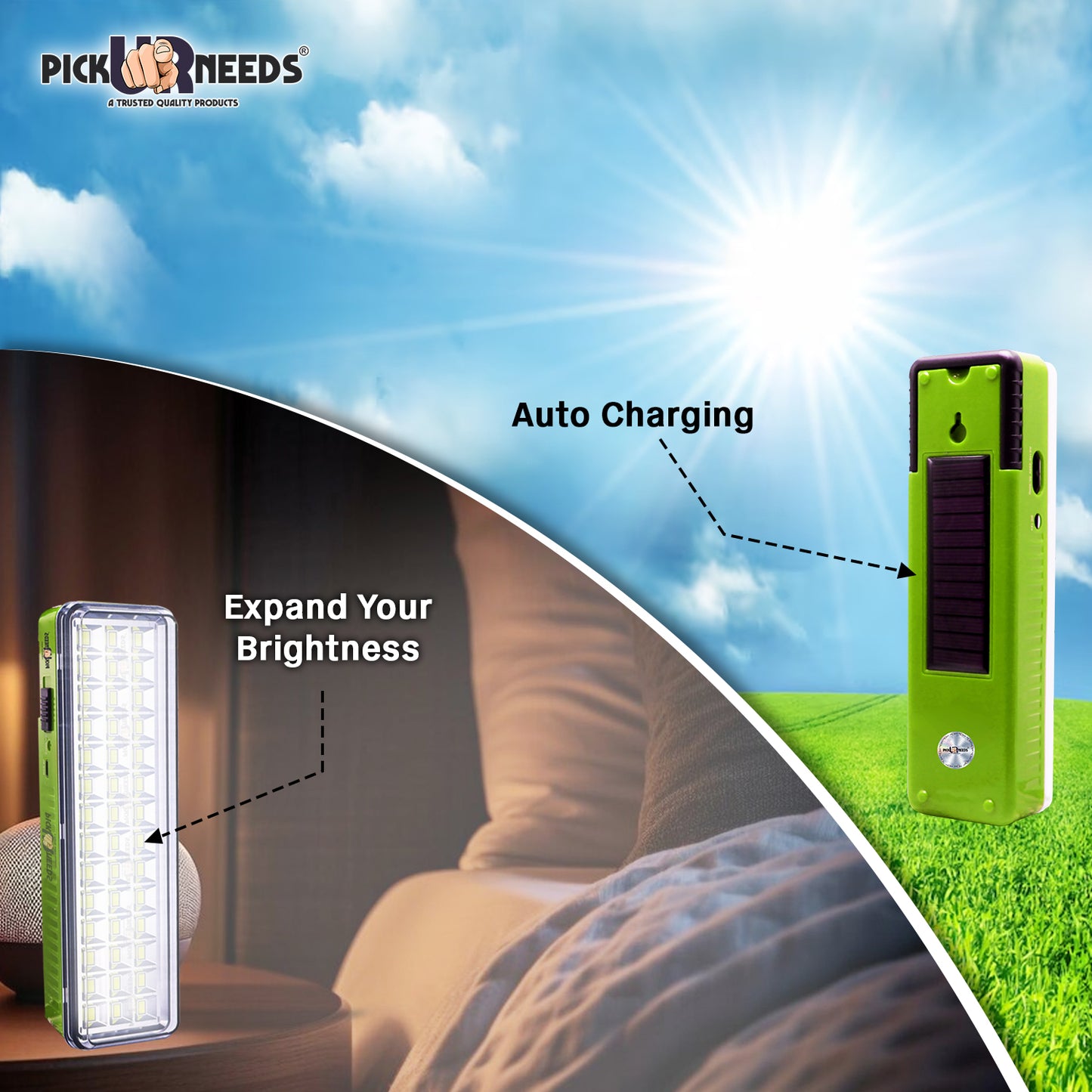 Pick Ur Needs Rechargeable 42 LED Mini Light With InBuilt Solar Panel Emergency Lantern Light