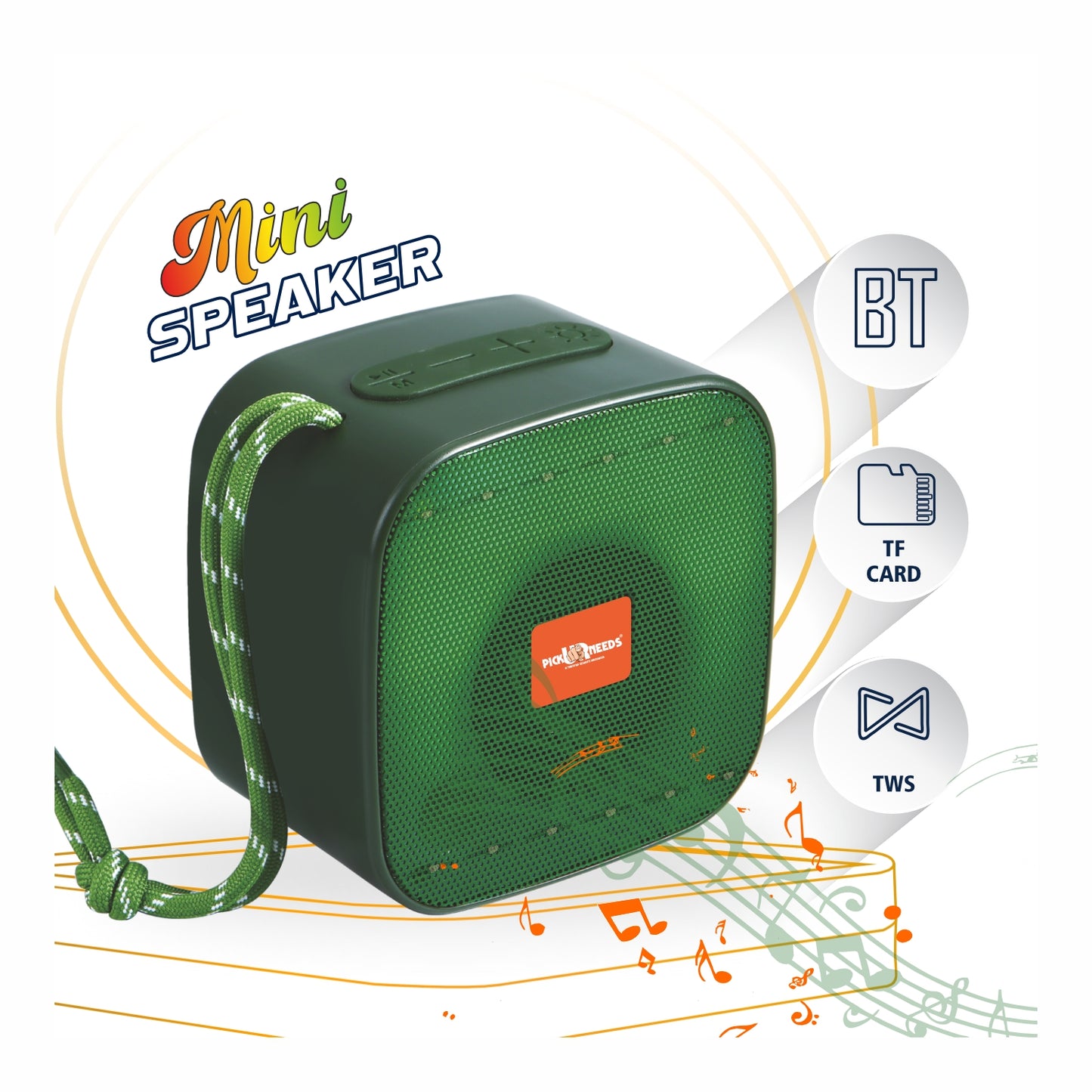Pick Ur Needs Portable Wireless Speaker With RGB Light TF Card / USB Device / FM Radio Support 5 W Bluetooth Speaker (Black, 5.0 Channel)