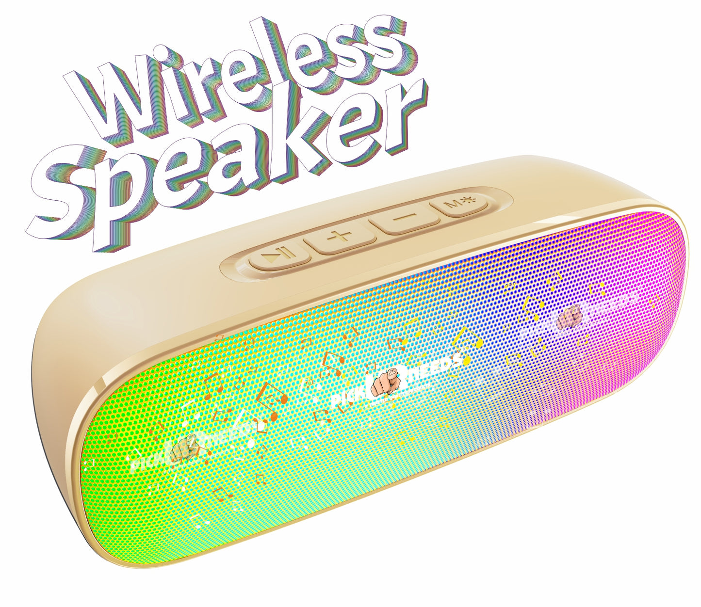 Pick Ur Needs High Quality Sound Wireless Speaker With RGB Light AUX / TF Card / USB Supported 12 W Bluetooth Speaker (Black, 5.0 Channel)