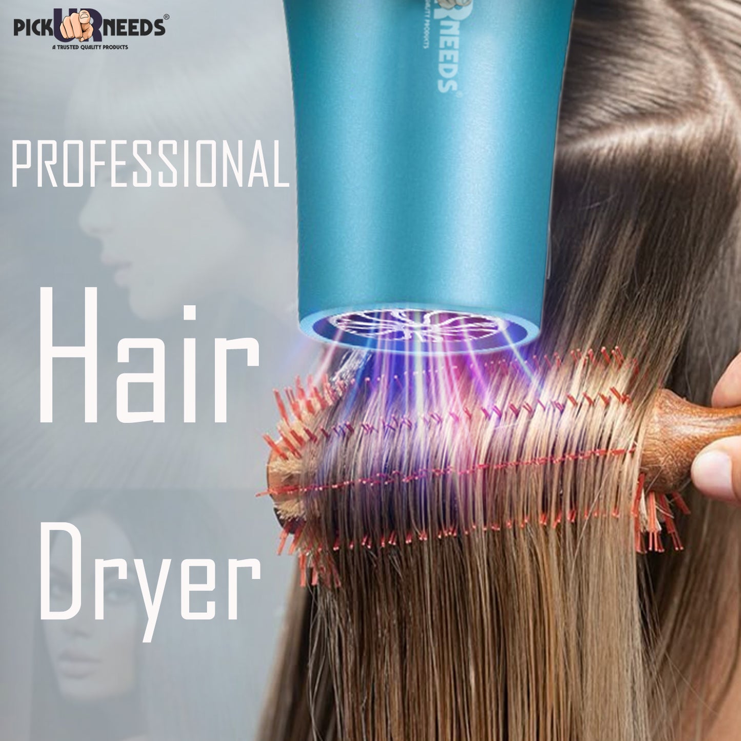 Pick Ur Needs 5000 Watt Professional Hair Dryer For Men / Women With 3 Tempreature + 2 Speed Hair Dryer (5000 W, Black)