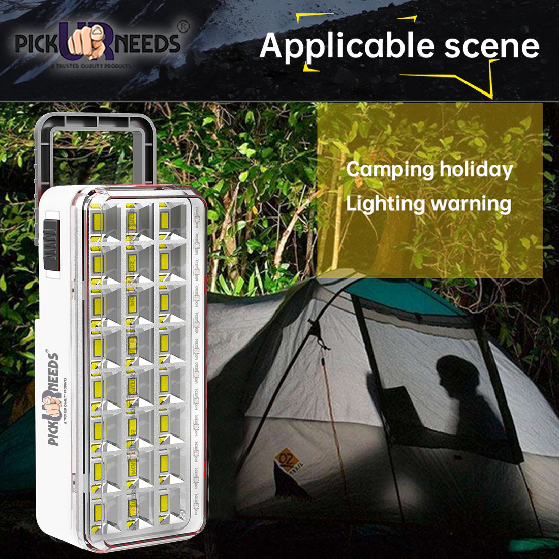 Pick Ur Needs High-Bright 24 LED with Rechargeable Emergency Floor Lantern Lamp Light