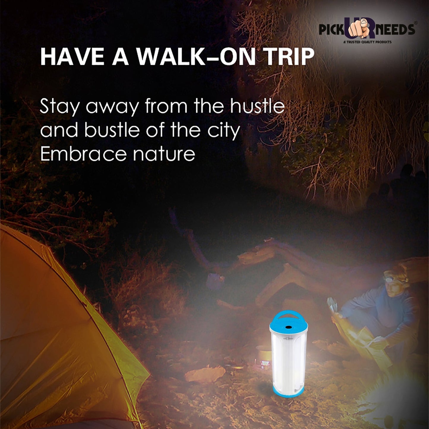 Pick Ur Needs Rechargeable 90W Home Emergency Light 3 Side Tube Floor Lantern Lamp with Hanging Handle