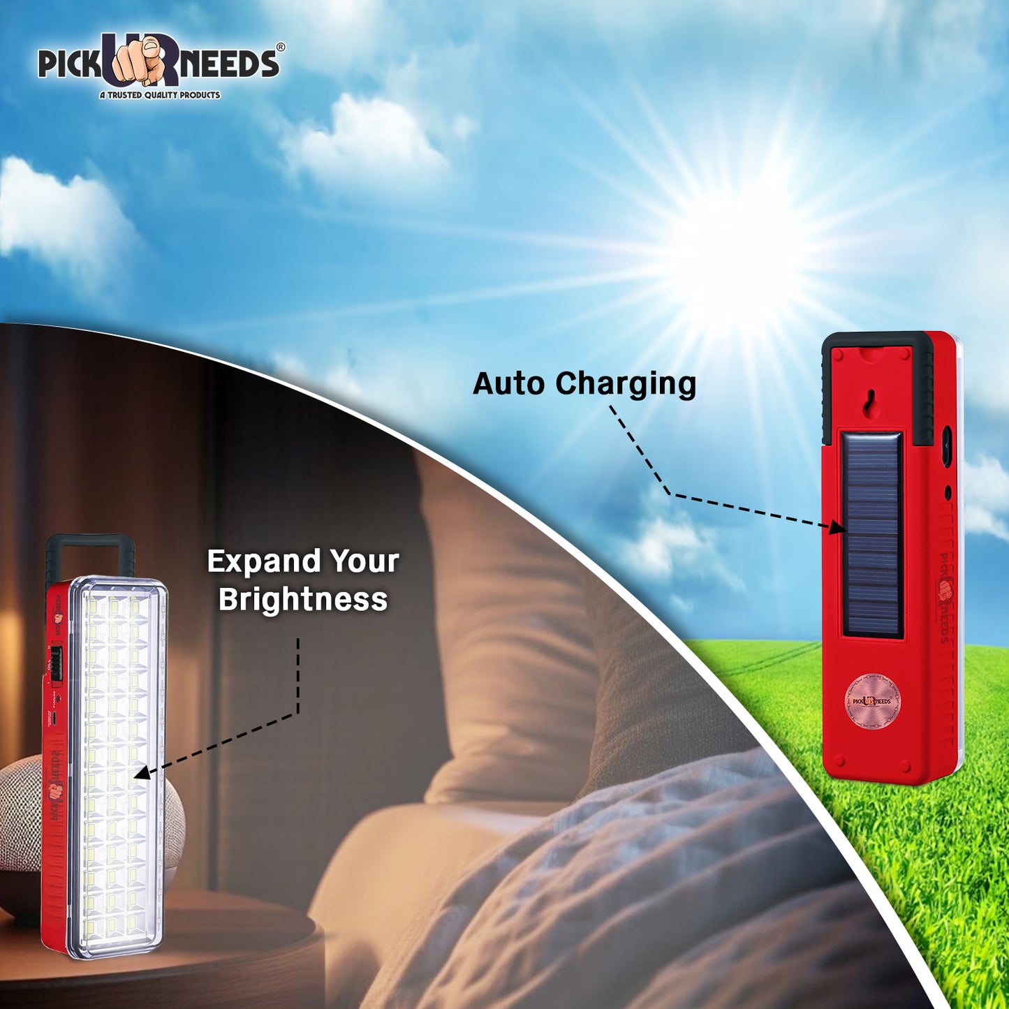 Pick Ur Needs Rechargeable 42 LED Mini Light With InBuilt Solar Panel Emergency Lantern Light