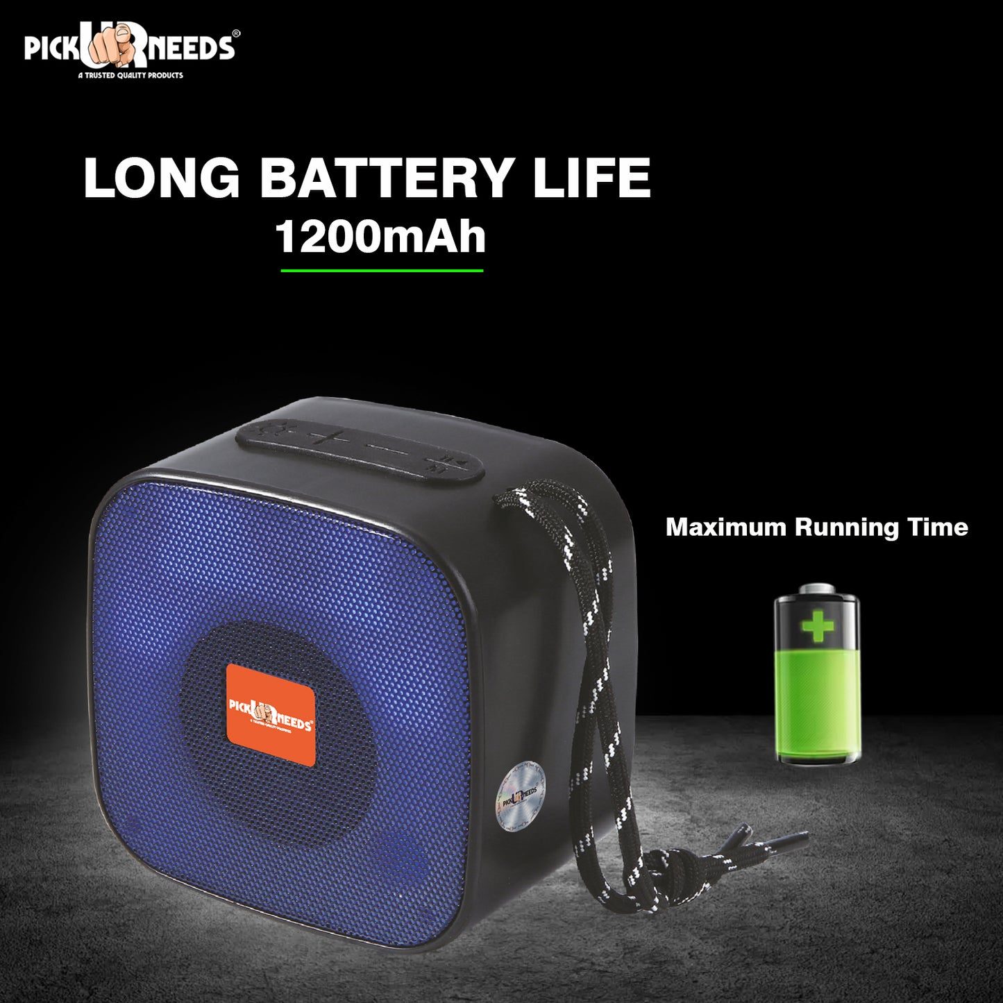 Pick Ur Needs Portable Wireless Speaker With RGB Light TF Card / USB Device / FM Radio Support 5 W Bluetooth Speaker (Black, 5.0 Channel)