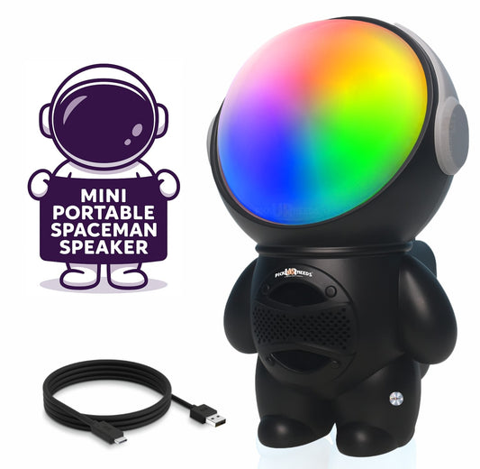 Pick Ur Needs Astronaut Portable Wireless Mini DJ Bluetooth Speaker with Dynamic Thunder Sound, 6.8W HiFi Bass, LED Lights, 1200mAh Battery, USB/TF Card Playback