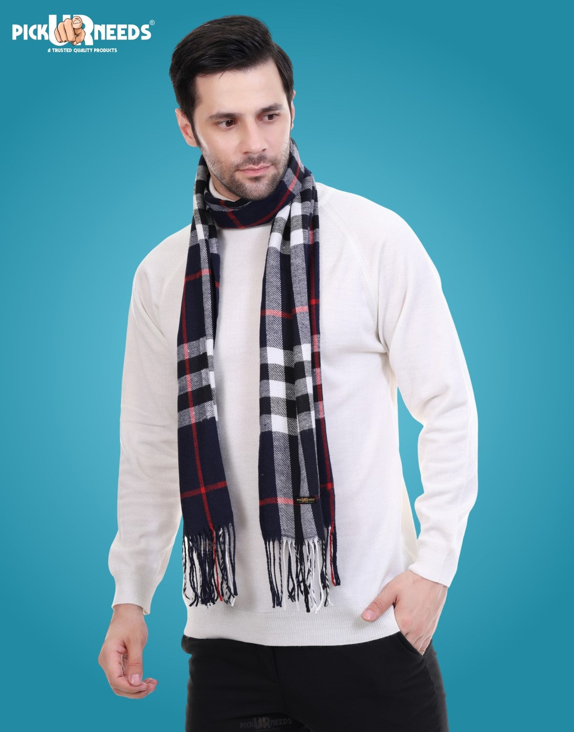 Pick Ur Needs Stylish Men’s Muffler – Warm, Soft & Trendy Winter Accessory