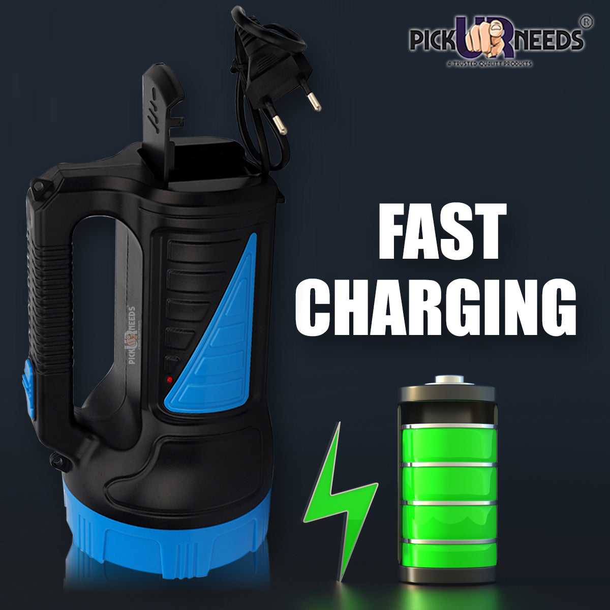 Pick Ur Needs 2 In 1 Rechargeable Long Range Emergency Search Torch Light With Side Tube Light