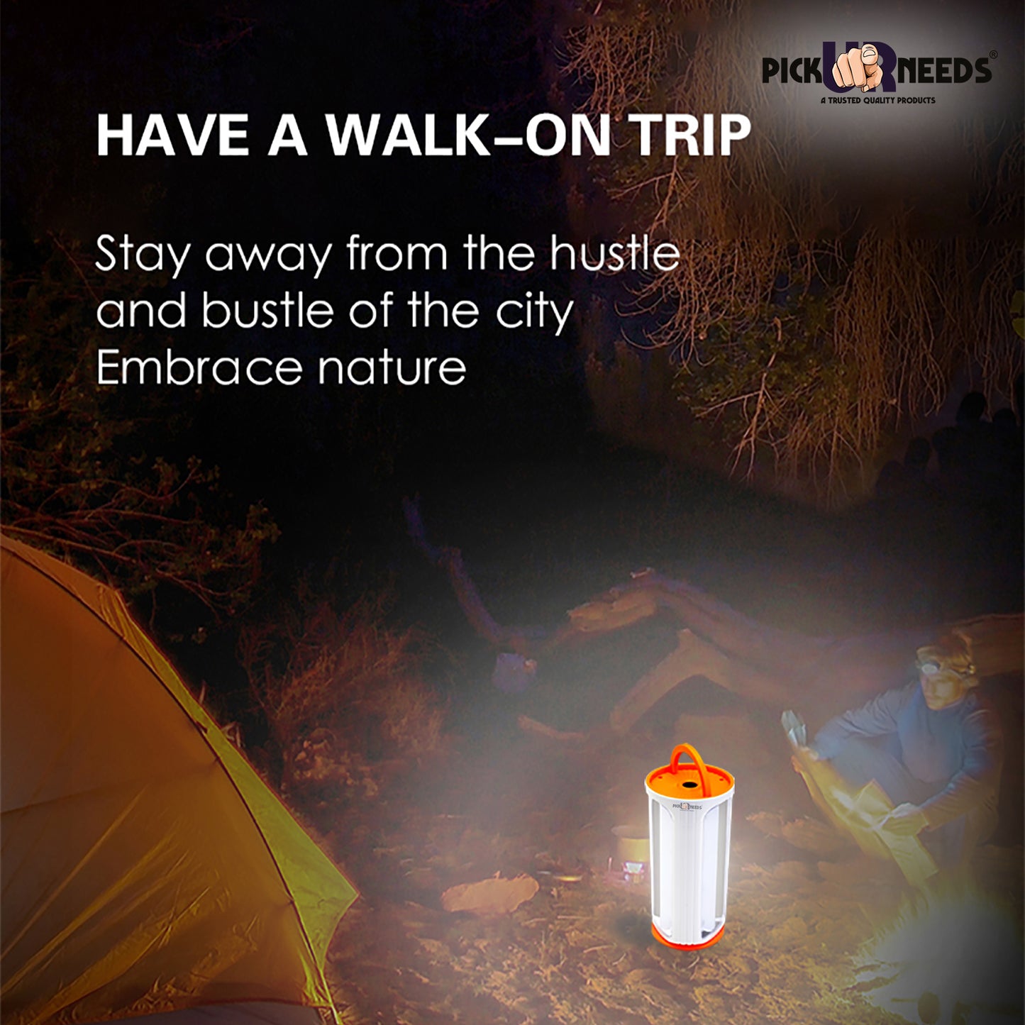 Pick Ur Needs Rechargeable 90W Home Emergency Light 3 Side Tube Floor Lantern Lamp with Hanging Handle