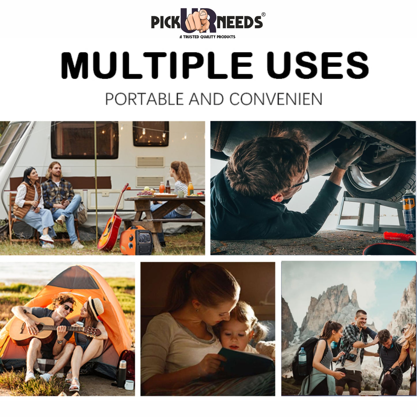 Pick Ur Needs Emergency Torch Lamp Rechargeable Solar Inverter With 3 Individual 6V Led Bulbs