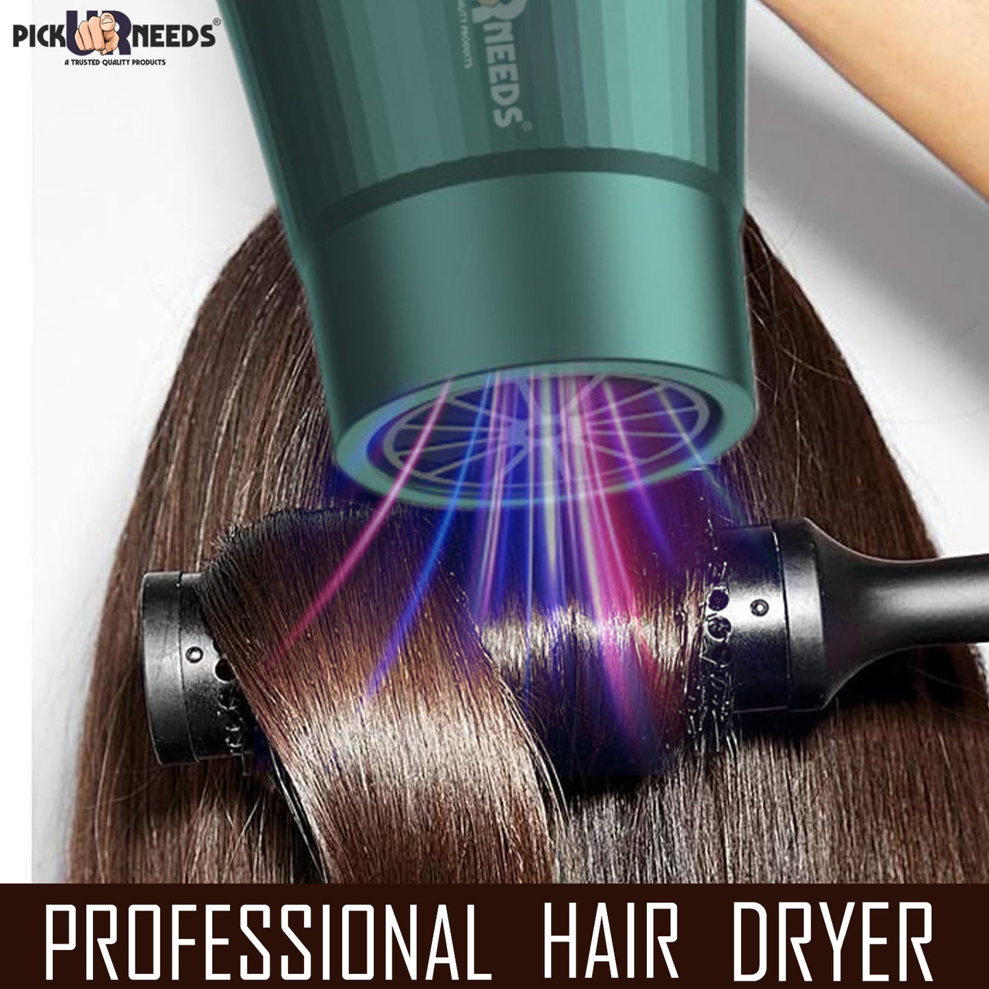 Pick Ur Needs 5000 Watt Professional Hair Dryer With Powerfull Motor 3 Temperature / 2 Speed Hair Dryer (5000 W, Green)