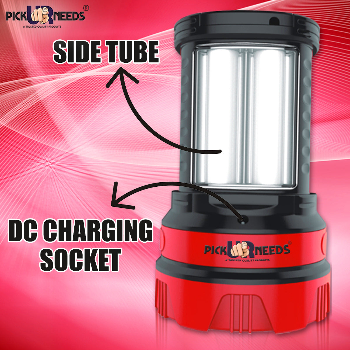 Pick Ur Needs Premium Quality 50 Watt Rechargeable Long Range Search Torch With 2 Side Emergency Tube Light