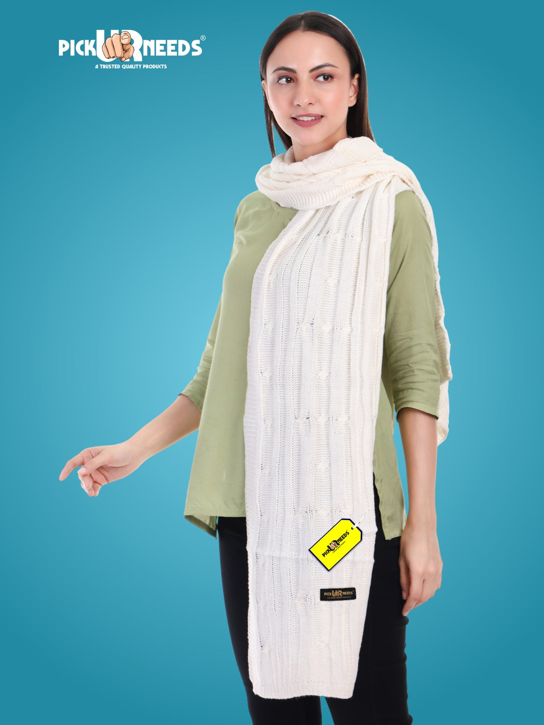 Pick Ur Needs Women’s Woolen Muffler Soft & Warm Knitted Scarf Winter Neck Wrap Premium Acrylic Wool Stylish Hand-Washable