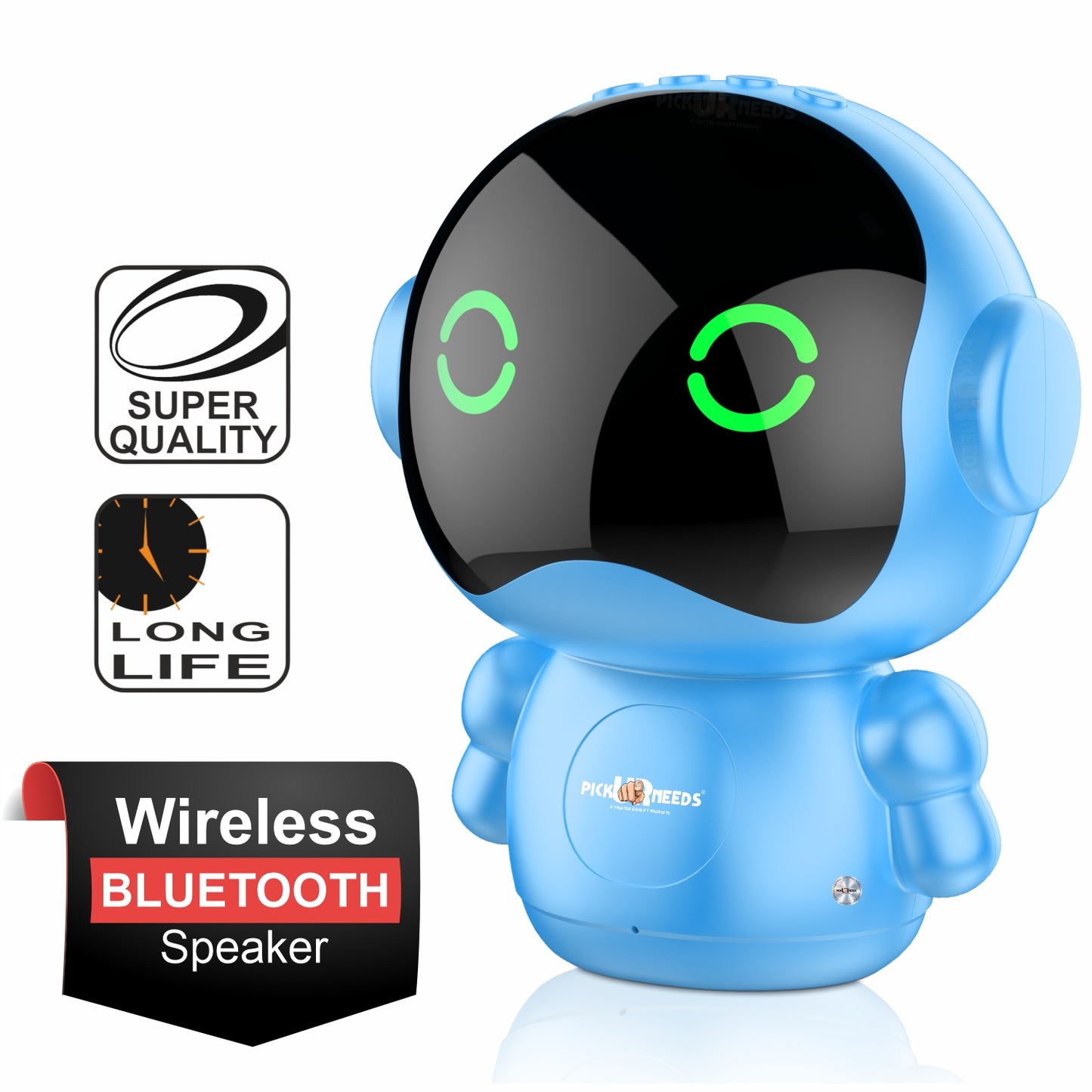 Pick Ur Needs Rechargeable Wireless Mini DJ Bluetooth Speaker HiFi Bass, LED Lights, 800mAh Battery, USB/TF Card/TWS Playback