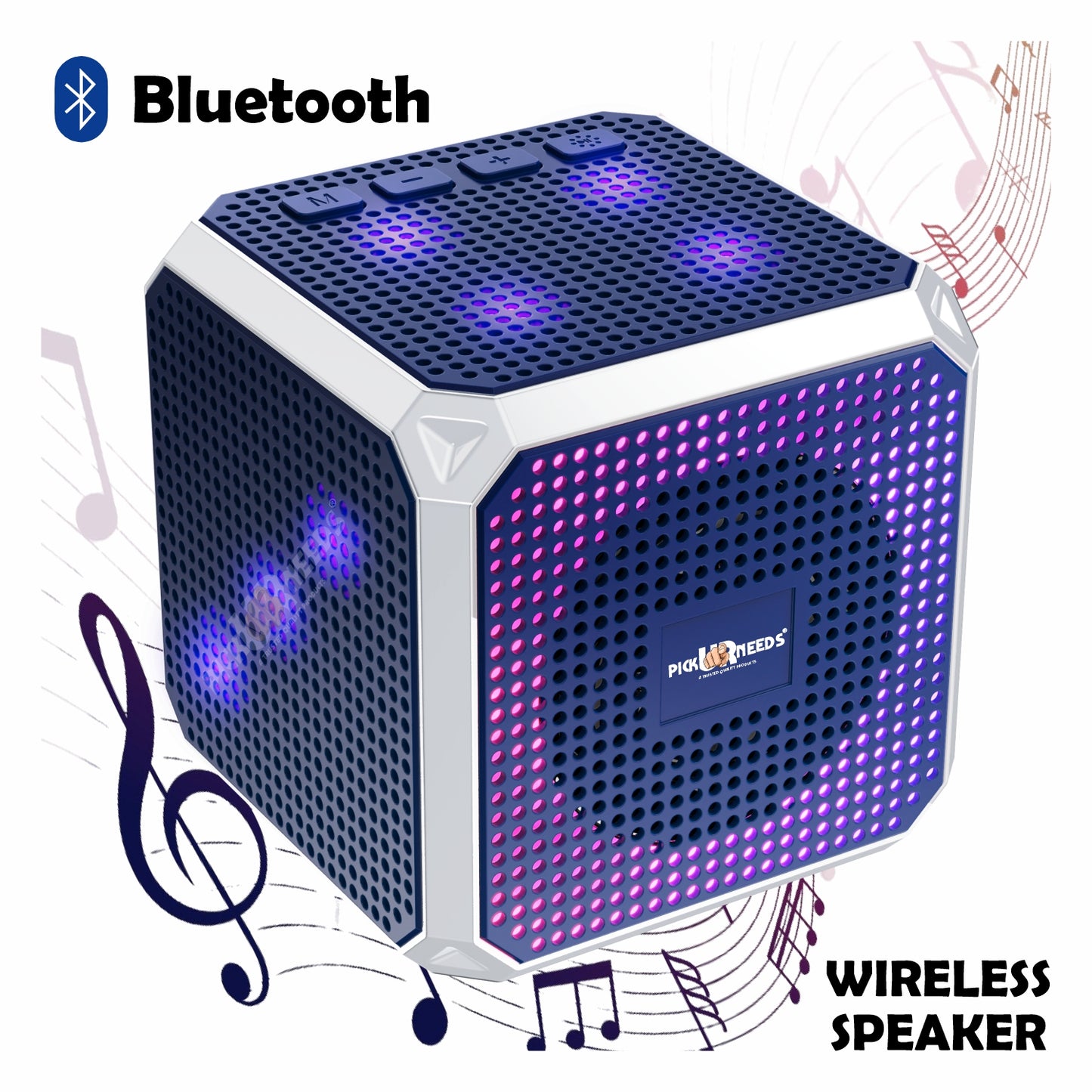 Pick Ur Needs Wireless Speaker Dice Desgin With RGB Party Light USB / TF Card / FM Support TWS 10 W Bluetooth Speaker (Black, 5.0 Channel)