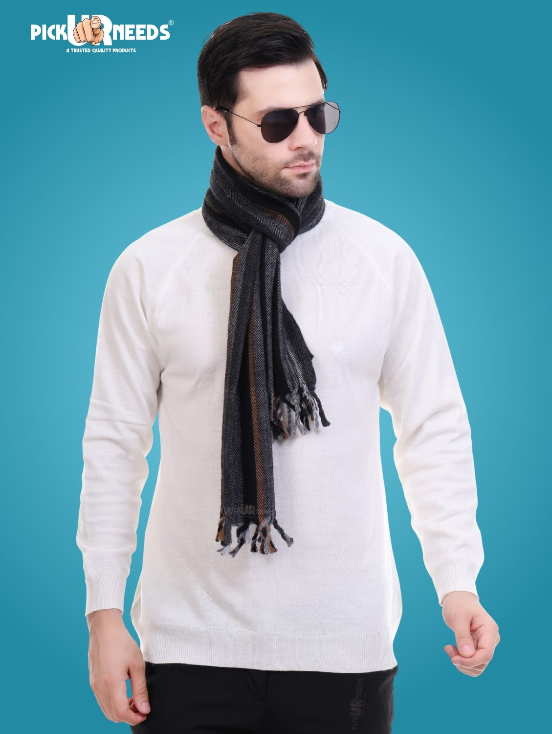 Pick Ur Needs Stylish Men’s Muffler – Warm, Soft & Trendy Winter Accessory