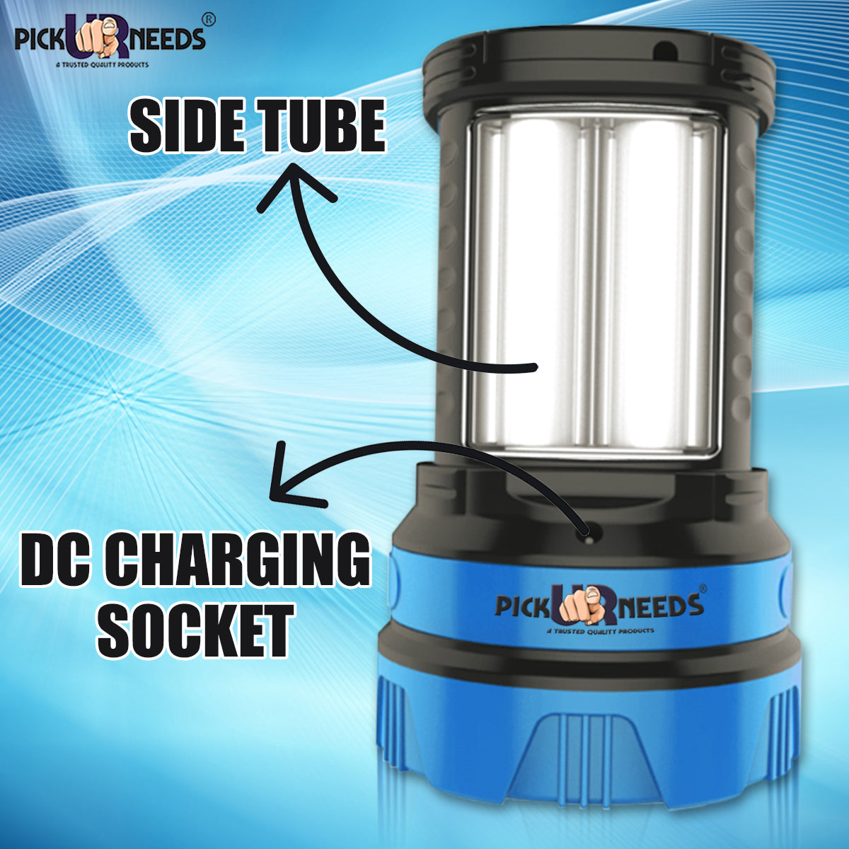 Pick Ur Needs Premium Quality 50 Watt Rechargeable Long Range Search Torch With 2 Side Emergency Tube Light
