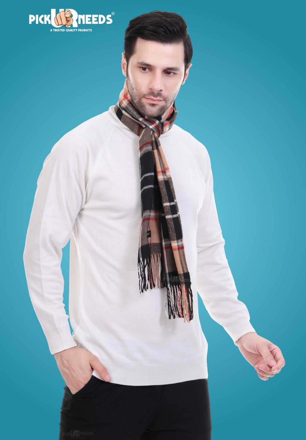 Pick Ur Needs Stylish Men’s Muffler – Warm, Soft & Trendy Winter Accessory