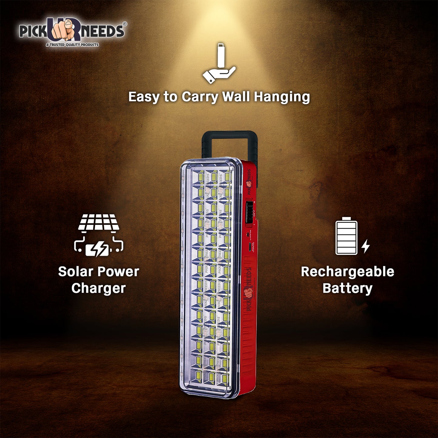 Pick Ur Needs Rechargeable 42 LED Mini Light With InBuilt Solar Panel Emergency Lantern Light