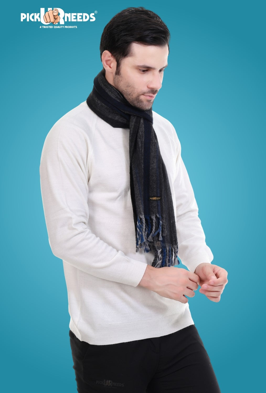 Pick Ur Needs Stylish Men’s Muffler – Warm, Soft & Trendy Winter Accessory