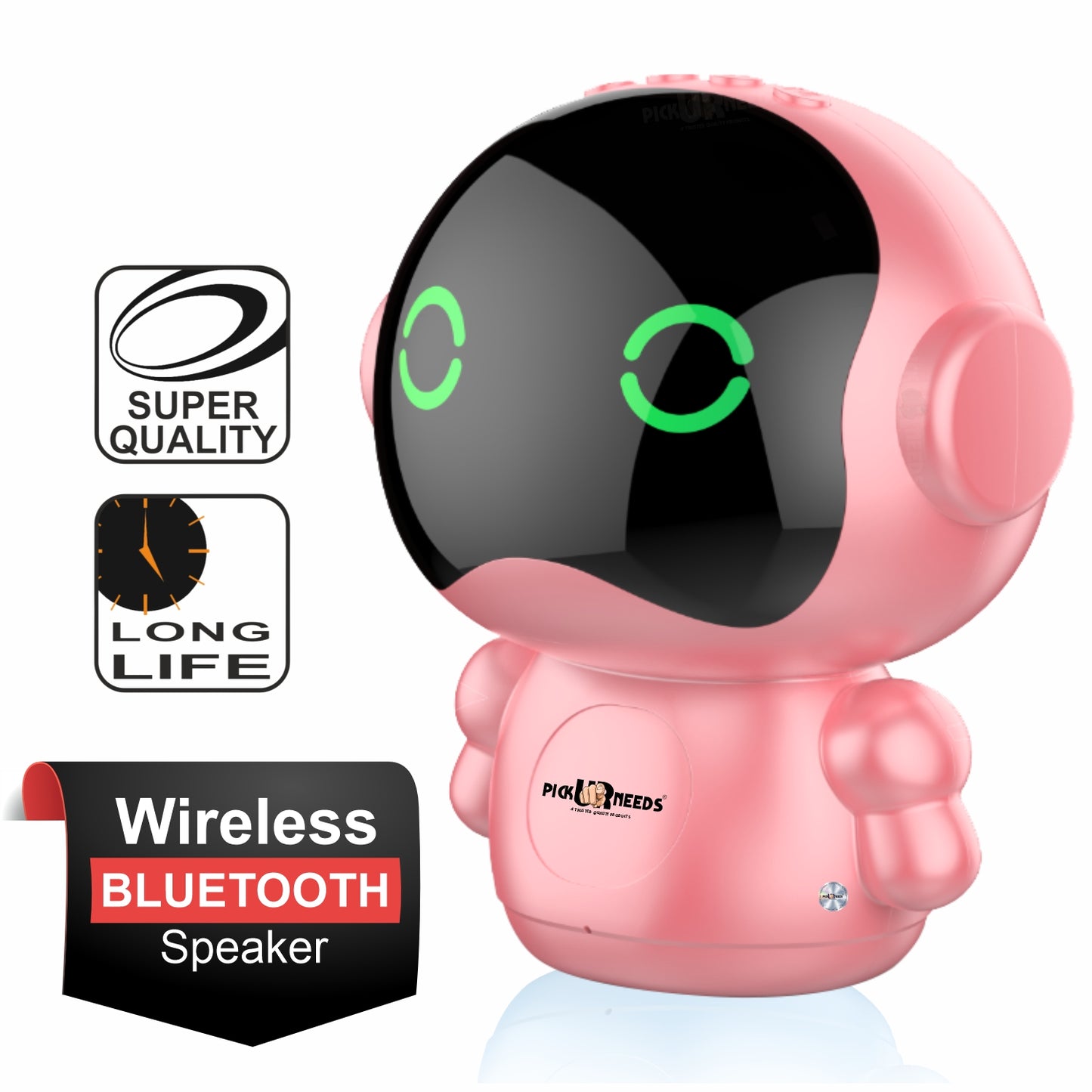 Pick Ur Needs Rechargeable Wireless Mini DJ Bluetooth Speaker HiFi Bass, LED Lights, 800mAh Battery, USB/TF Card/TWS Playback