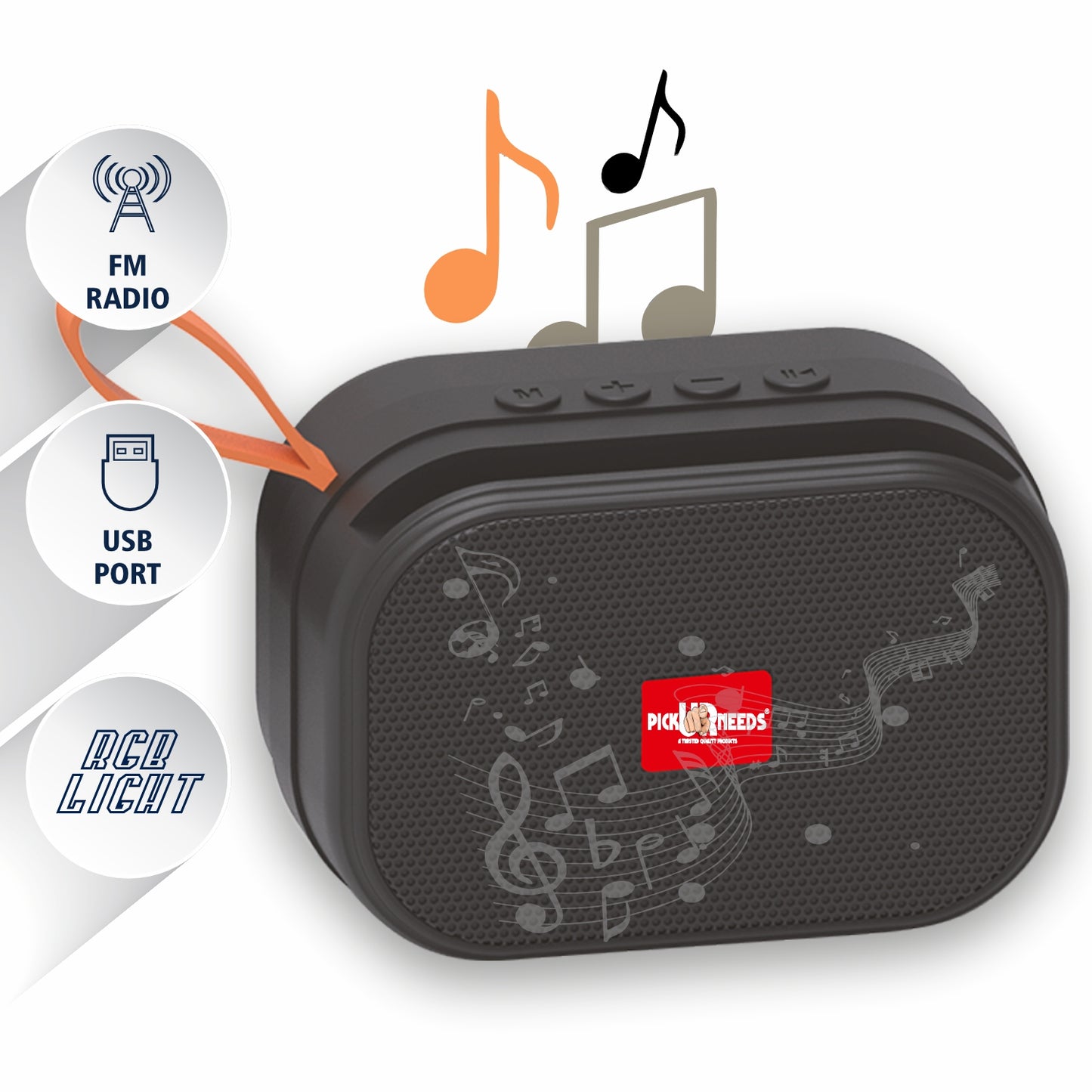 Pick Ur Needs Wireless 2 Side Loud Speaker With USB / TF Card Support 5 W Bluetooth Speaker (Blue, 5.0 Channel)