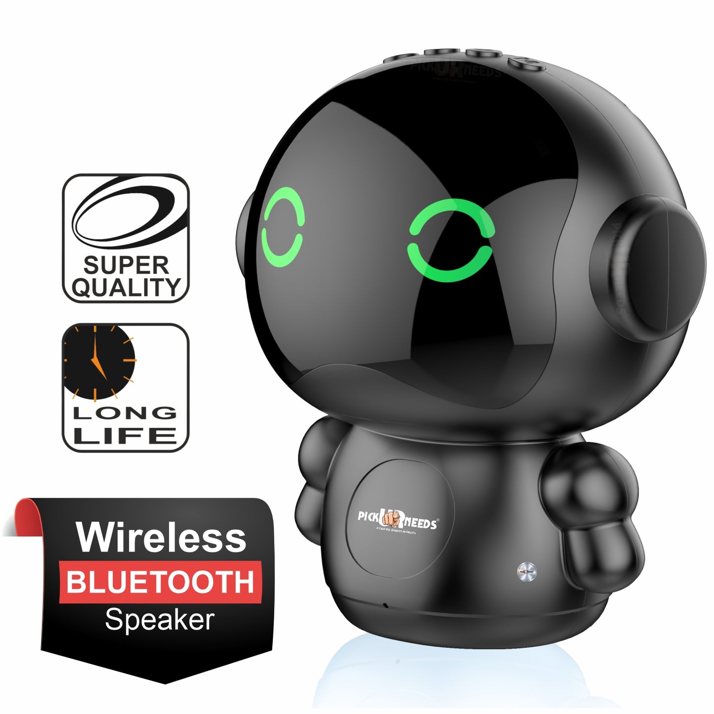 Pick Ur Needs Rechargeable Wireless Mini DJ Bluetooth Speaker HiFi Bass, LED Lights, 800mAh Battery, USB/TF Card/TWS Playback