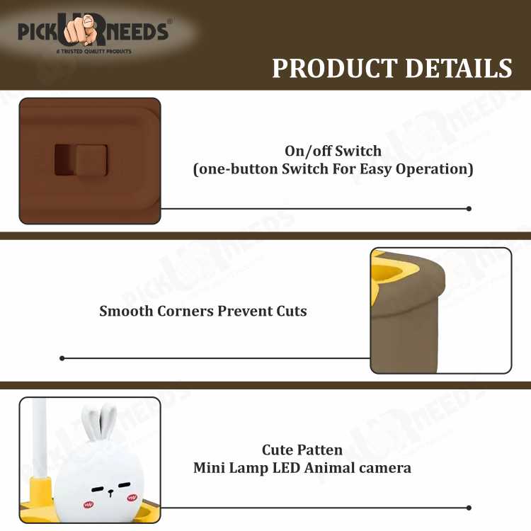 Pick Ur Needs Multi-Functional Study Lamp Desk Lamp with Sharpener and Pen Holder Study Lamp (20 cm, Brown)