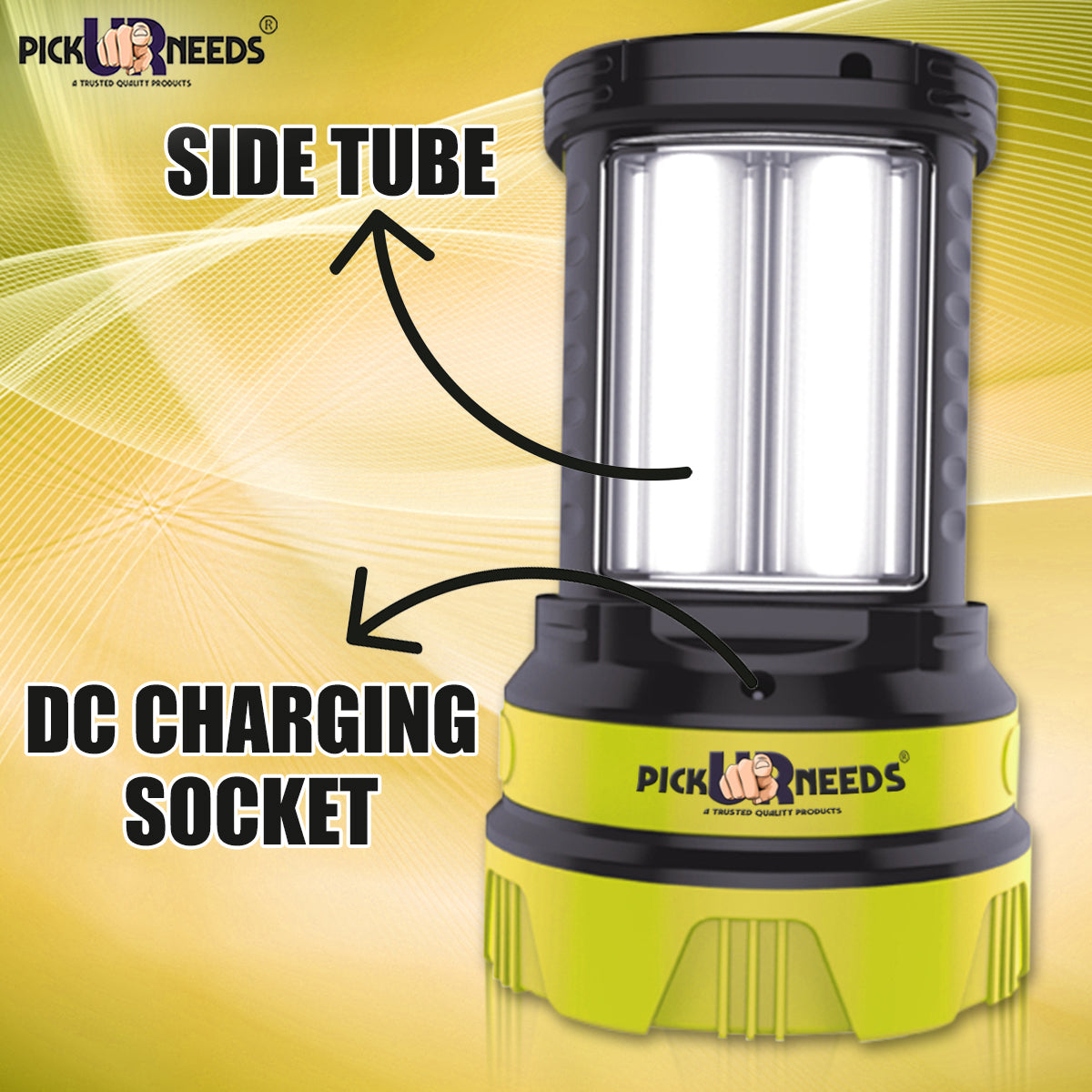 Pick Ur Needs Premium Quality 50 Watt Rechargeable Long Range Search Torch With 2 Side Emergency Tube Light