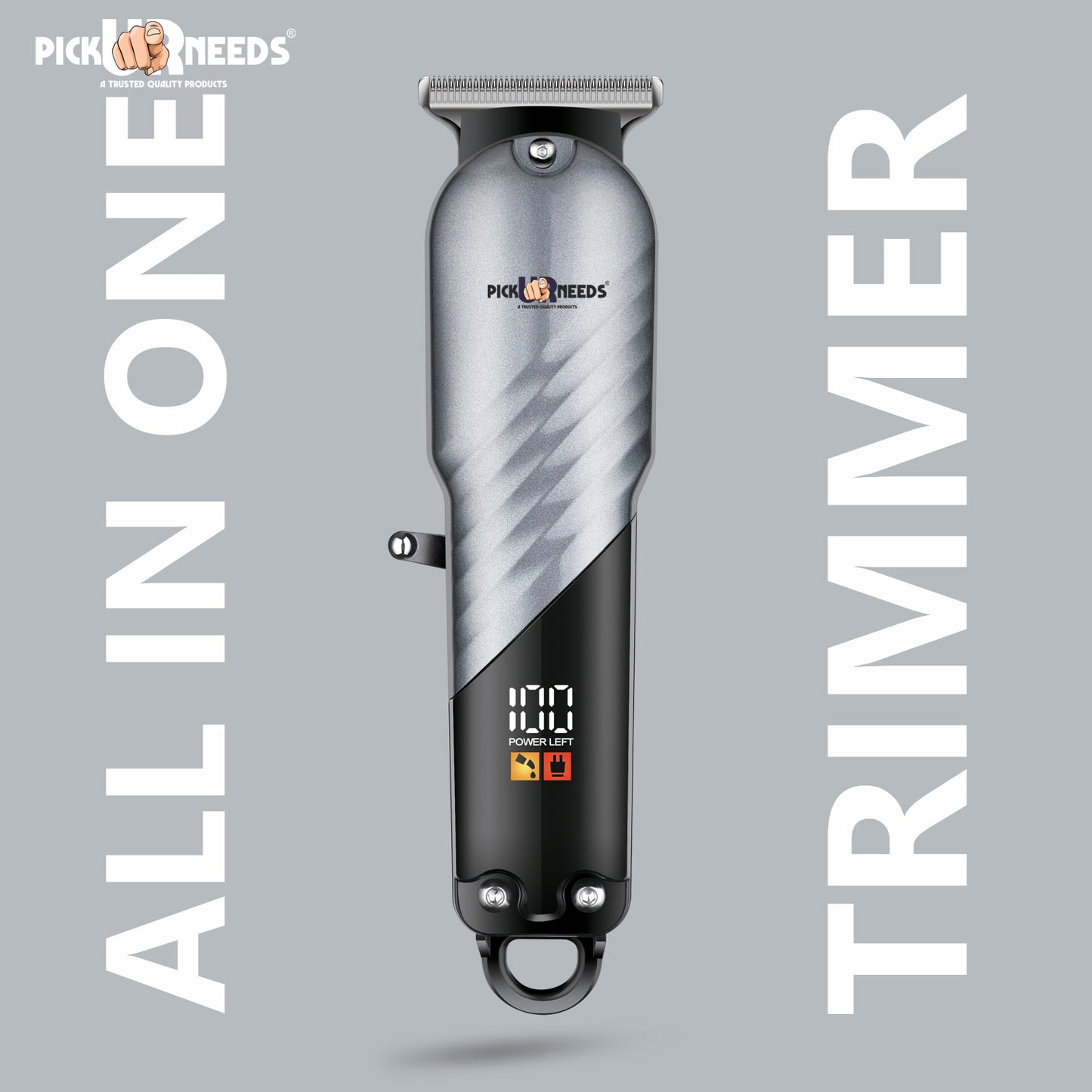 Pick Ur Needs High Performence Professional Hair Clipper / Shaver 4 In 1 Blades LED Display Trimmer 60 min Runtime 4 Length Settings (Green)