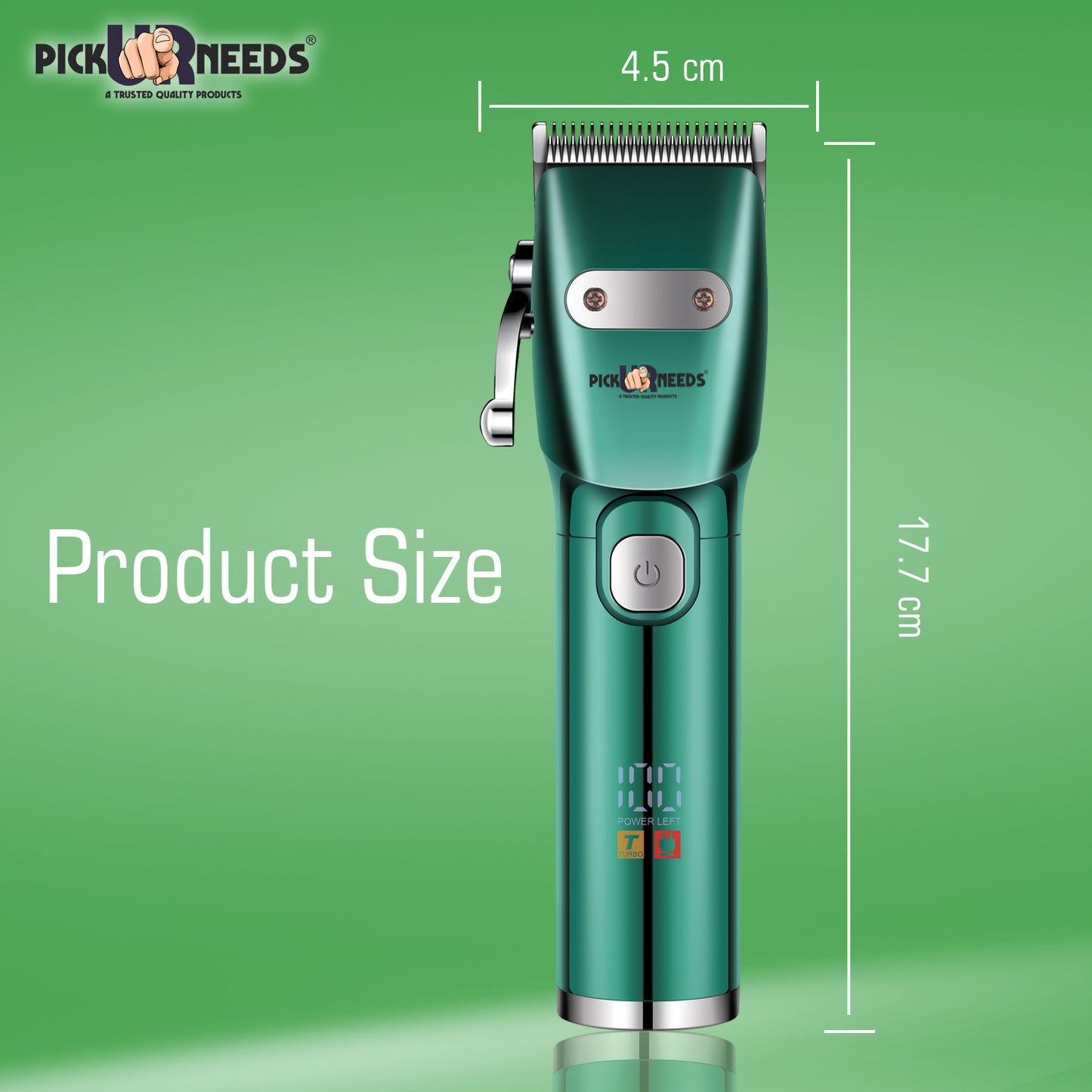 Professional Pick Ur Needs Hair Clipper / Shaver / Trimmer For Men Metal Body With LED Display Shaver For Men (Red)