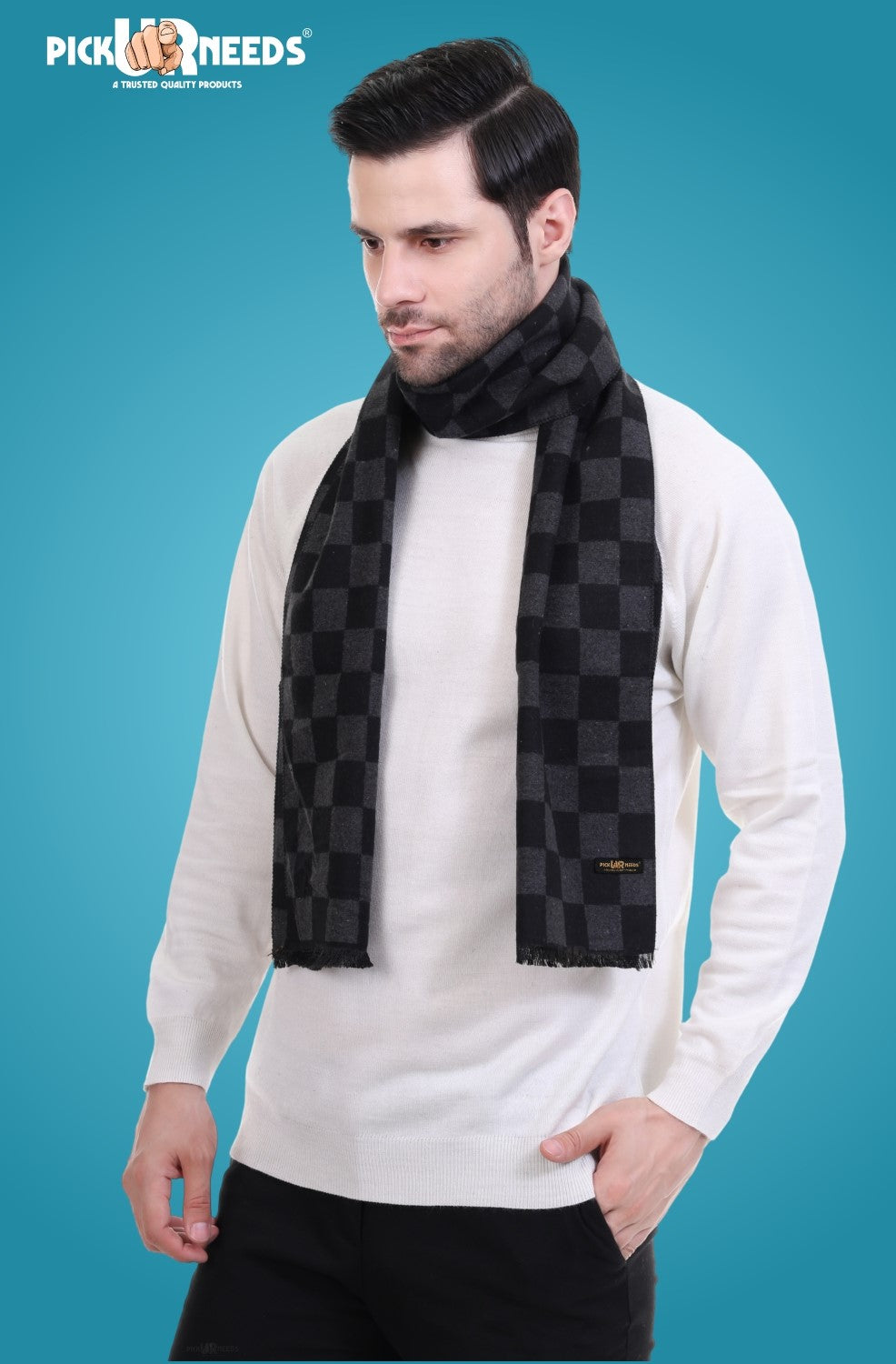 Pick Ur Needs Stylish Men’s Muffler – Warm, Soft & Trendy Winter Accessory