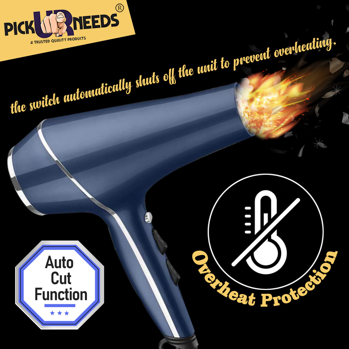 Pick Ur Needs Professional Stylish Hair Dryer With Over Heat Protection Hot And Cold Dryer Hair Dryer (5000 W, Green)