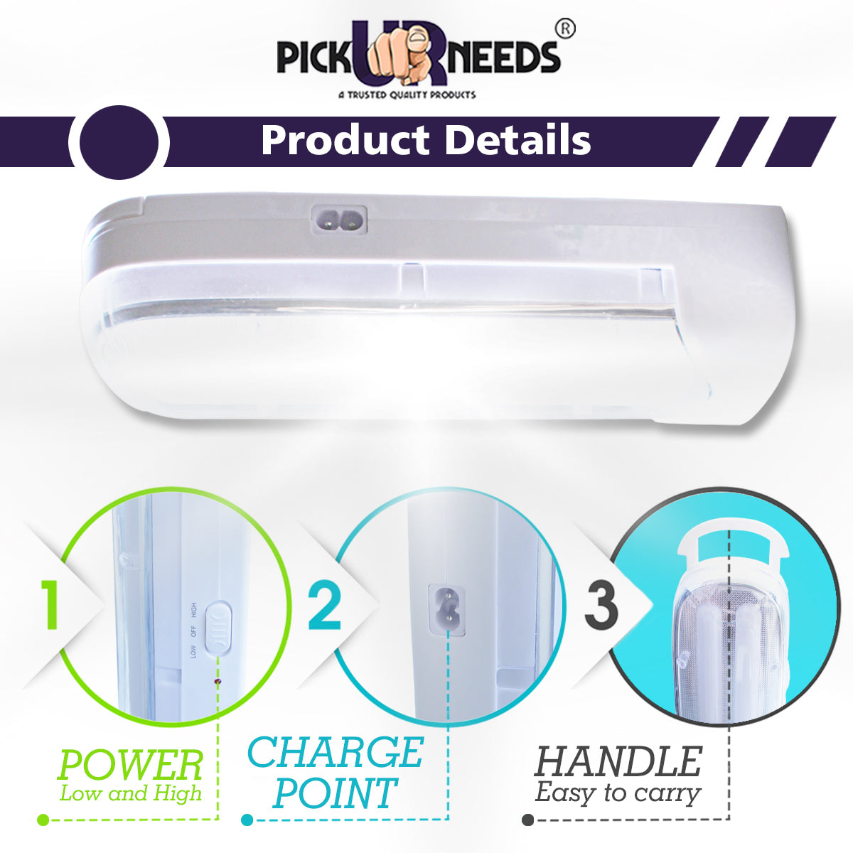 Pick Ur Needs Long & Portable 45 SMD Light with 15 Hours Backup Emergency Lantern Light