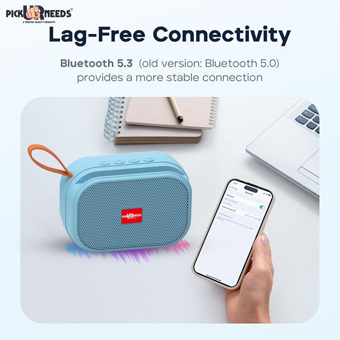Pick Ur Needs Wireless 2 Side Loud Speaker With USB / TF Card Support 5 W Bluetooth Speaker (Blue, 5.0 Channel)
