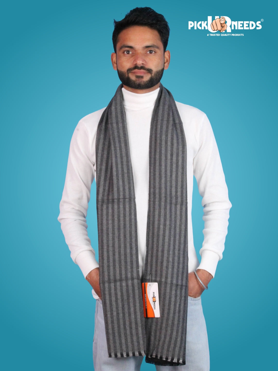 Pick Ur Needs Premium Winter Muffler for Men Soft Wool-Blend Checked Scarf Warm, Lightweight & Stylish Muffler for Office, Casual & Outdoor Wear