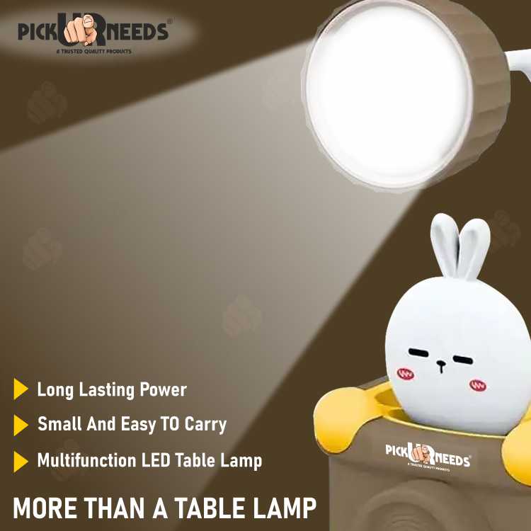 Pick Ur Needs Multi-Functional Study Lamp Desk Lamp with Sharpener and Pen Holder Study Lamp (20 cm, Brown)