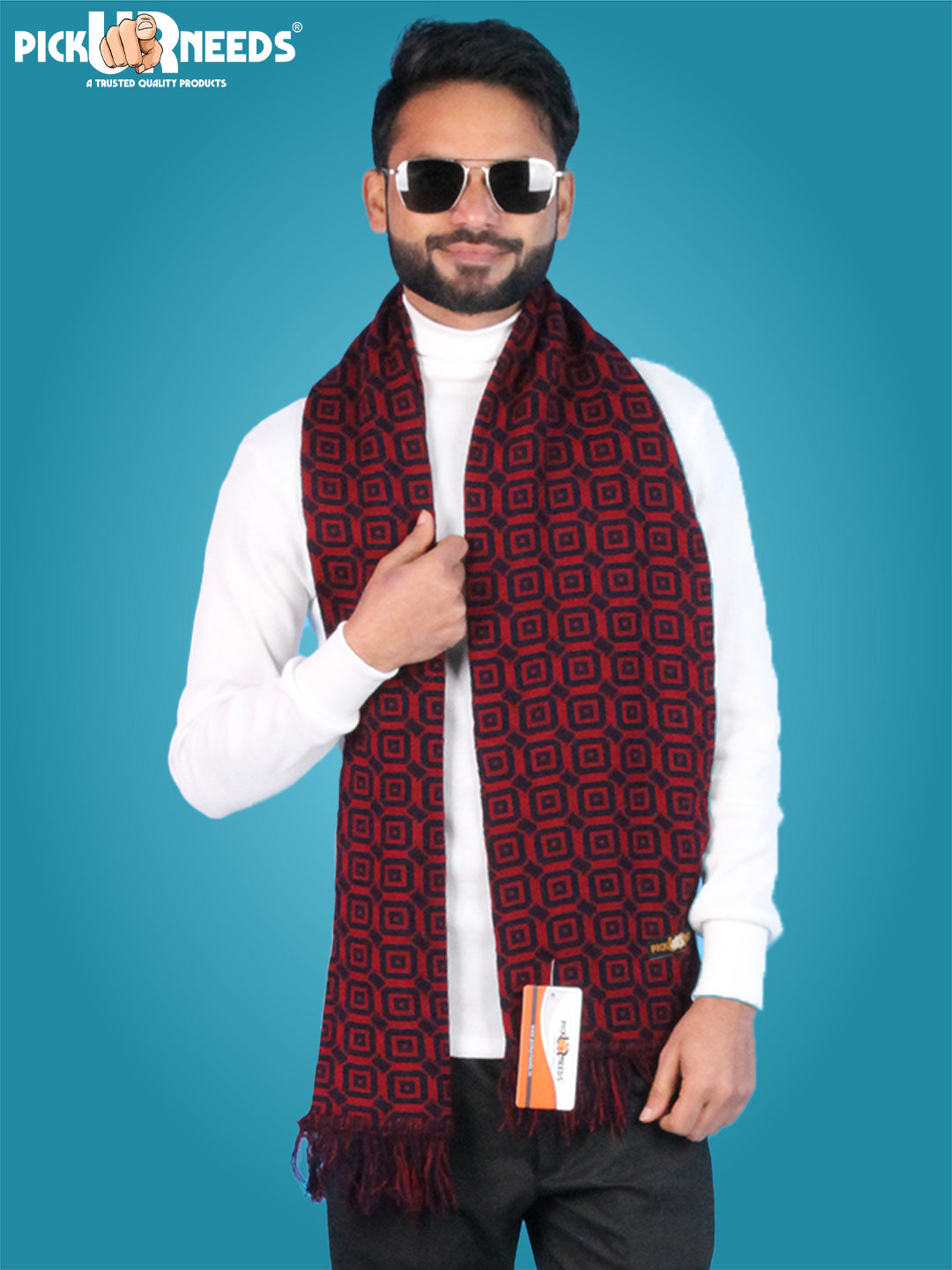 Pick Ur Needs Geometric Print Men Muffler