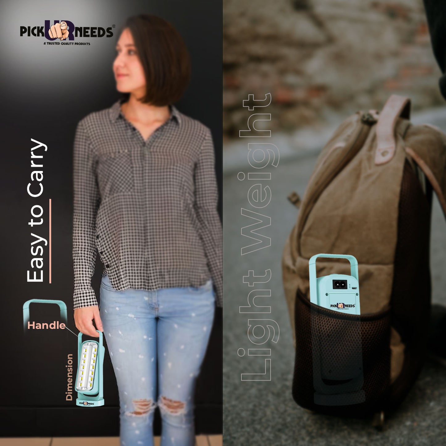 Pick Ur Needs Emergency Rechargeable 14SMD+Tube LED Floor Lantern Lamp Flashlight Torch