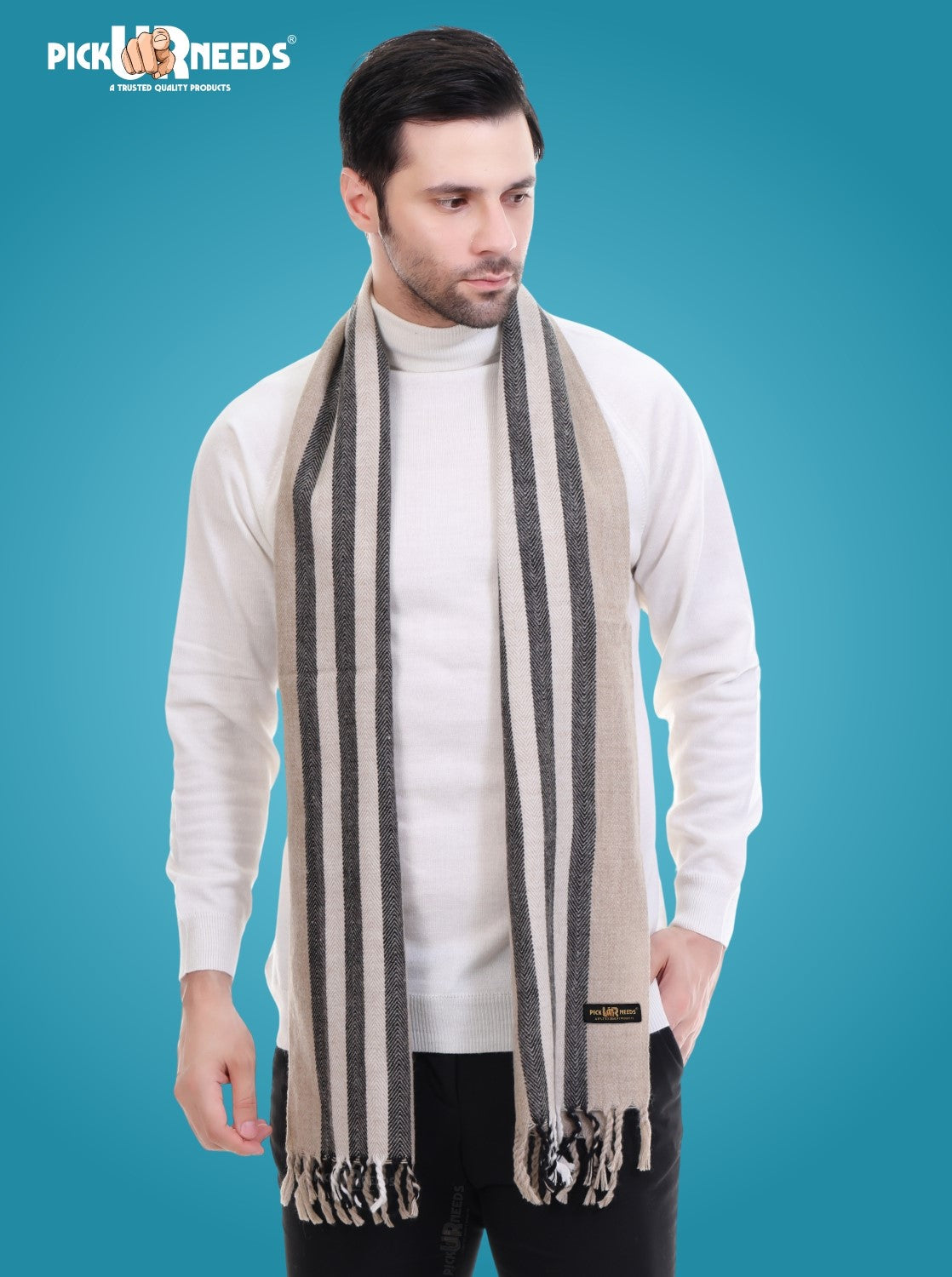 Pick Ur Needs Stylish Men’s Muffler – Warm, Soft & Trendy Winter Accessory