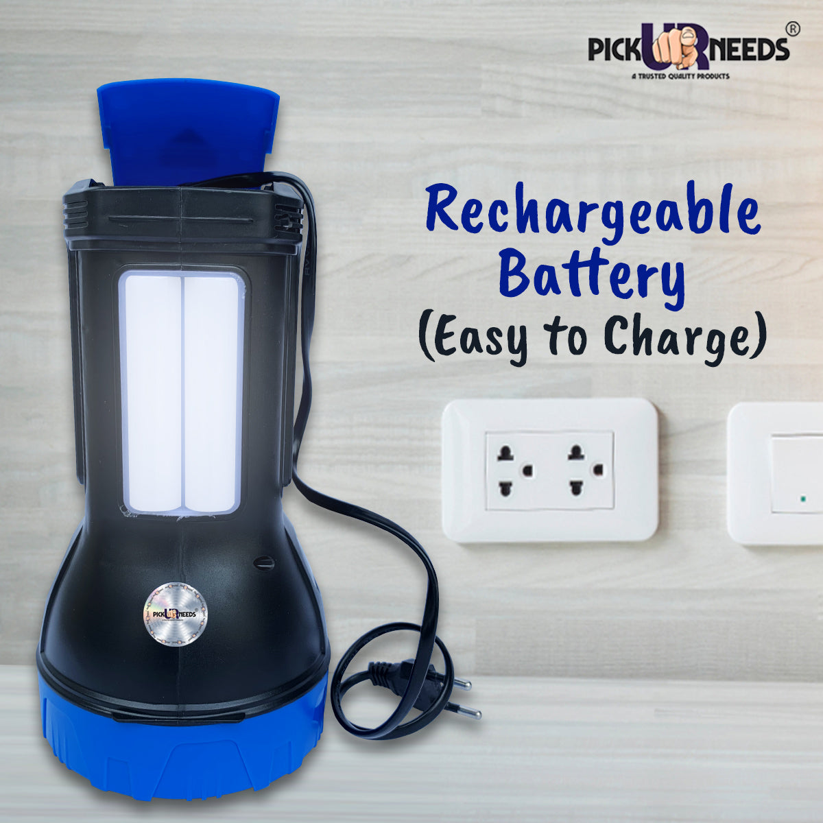 Pick Ur Needs 50 Watt+2 Tube ABS Quality Ultra Bright Rechargeable Long Range Torch 6 hrs Torch Emergency Light (Orange)