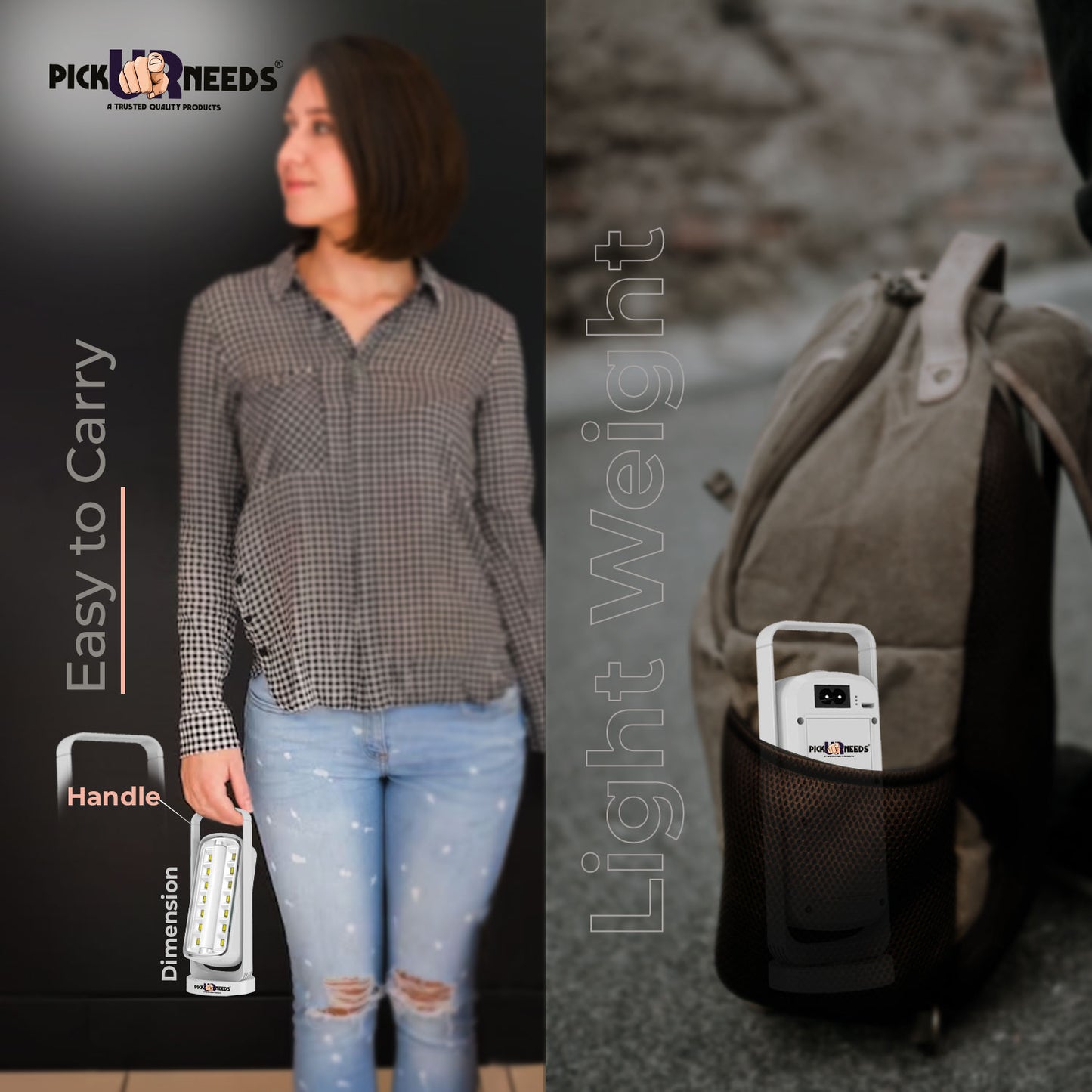 Pick Ur Needs Emergency Rechargeable 14SMD+Tube LED Floor Lantern Lamp Flashlight Torch