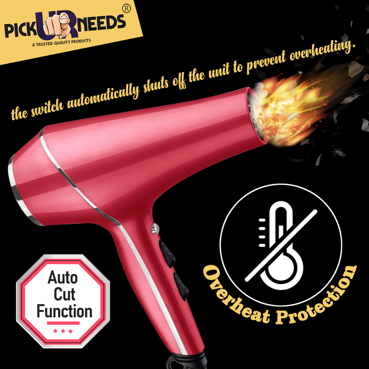 Pick Ur Needs Professional Stylish Hair Dryer With Over Heat Protection Hot And Cold Dryer Hair Dryer (5000 W, Green)