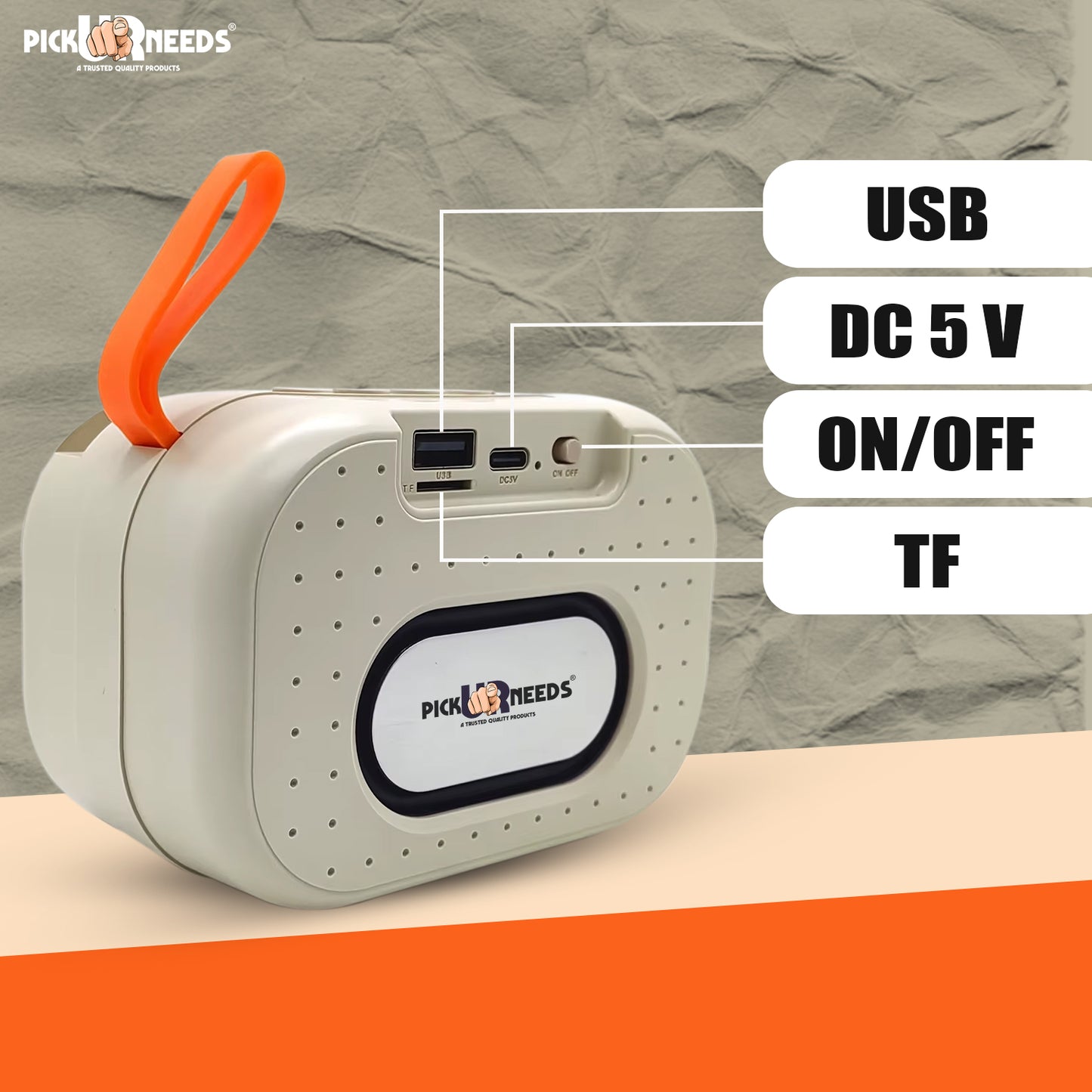 Pick Ur Needs Wireless 2 Side Loud Speaker With USB / TF Card Support 5 W Bluetooth Speaker (Blue, 5.0 Channel)