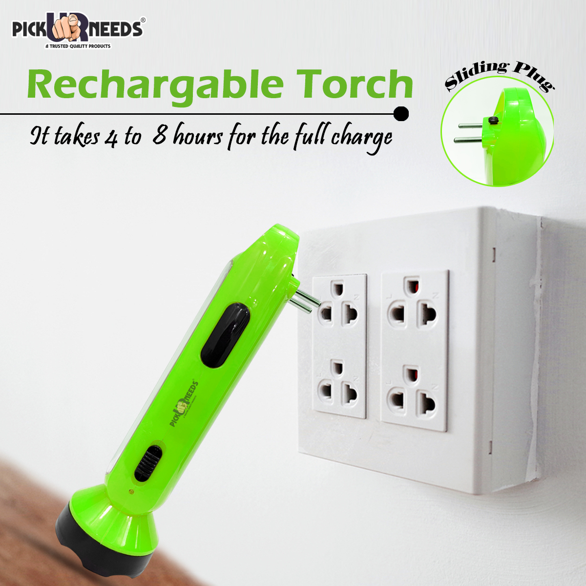 Pick Ur Needs Long Range LED Rechargeable Torch Lantern 5W +18 Bright SMD Tube 1600mAH Perfect Flashlight 20 hrs Torch Emergency Light (Orange)