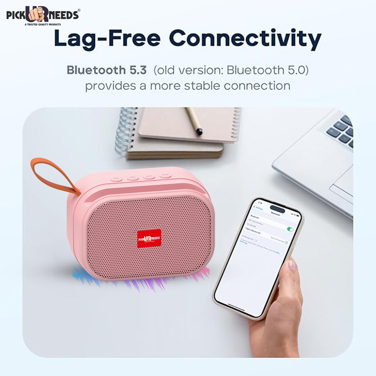 Pick Ur Needs Wireless 2 Side Loud Speaker With USB / TF Card Support 5 W Bluetooth Speaker (Blue, 5.0 Channel)