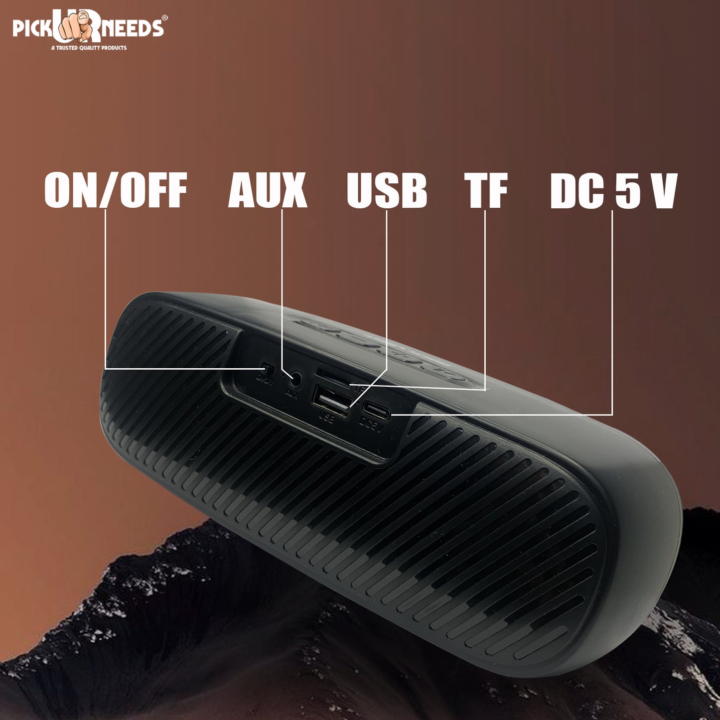Pick Ur Needs High Quality Sound Wireless Speaker With RGB Light AUX / TF Card / USB Supported 12 W Bluetooth Speaker (Black, 5.0 Channel)